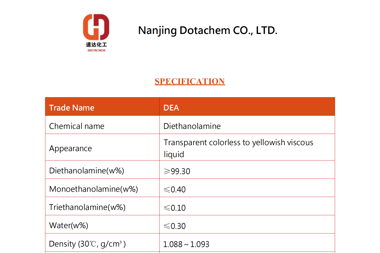 I-Diethanolamine DEA-TDS-Dotachem